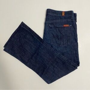 7 for all Mankind Women's Charlize‎ Flared Denim Blue Jeans Size 29 Western Boho